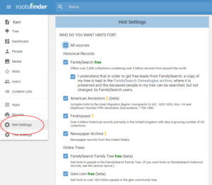 RootsFinder gives you hints from major genealogy websites to make researching your family tree easier